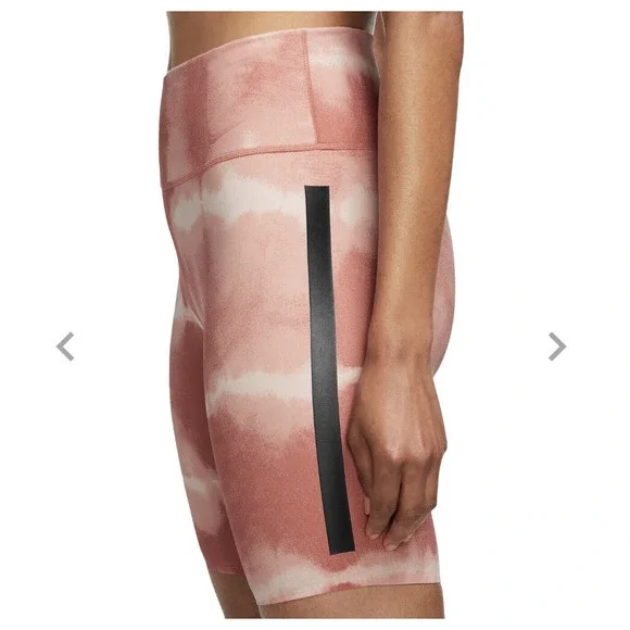 Nike Women's One Luxe Dri-FIT 7" Mid-Rise Printed Coral Training Shorts Medium - Picture 4 of 7